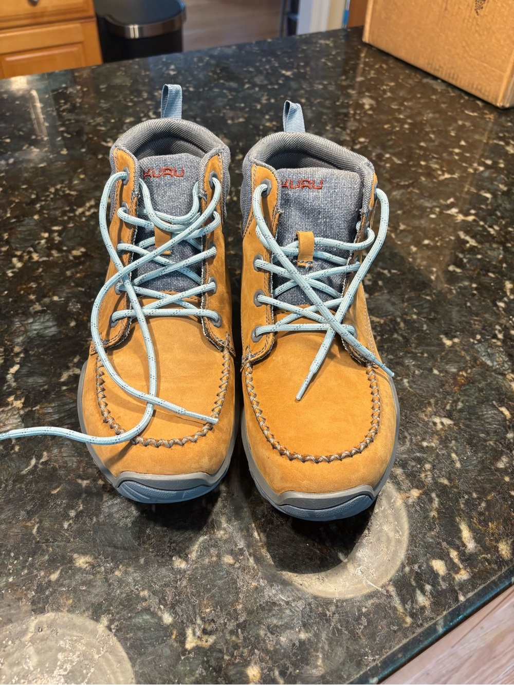 KURU Women’s Tan and Light Blue Lace-Up Boot